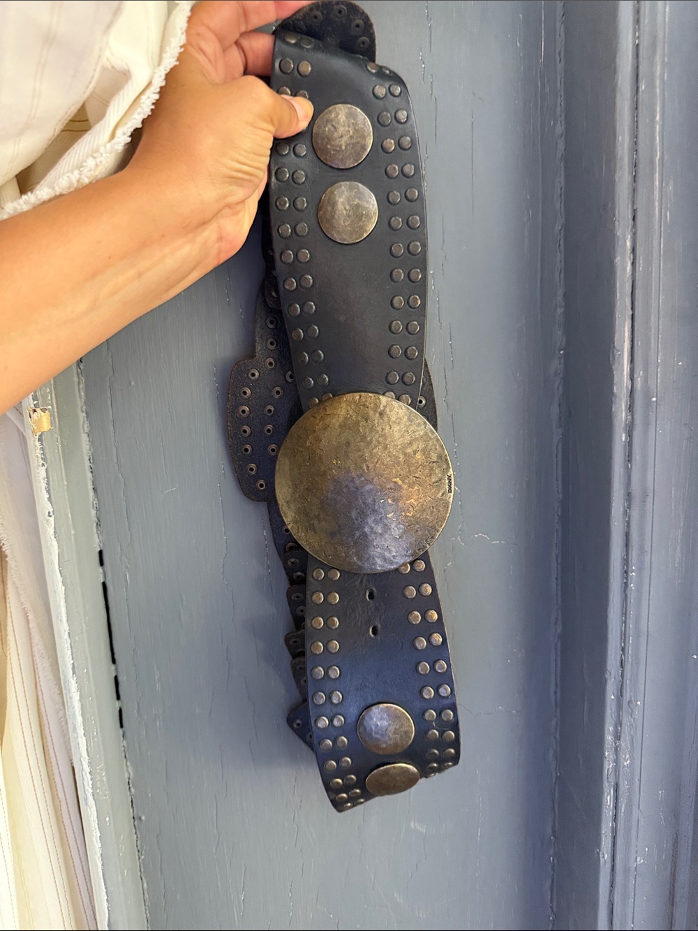 VINTAGE GLADIATOR Leather Waist Belt 34-35 INCH WAIST - Picture 6 of 6